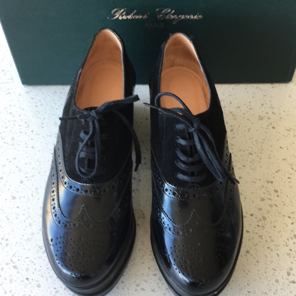 Robert Clergerie Black Platform Oxford, size 7